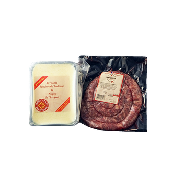 Saucisse végétale, aligot et jus concentré